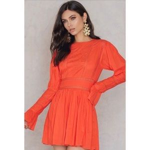 NWOT WE THE FREE FREE PEOPLE ORANGE MINI DRESS SIZE 4